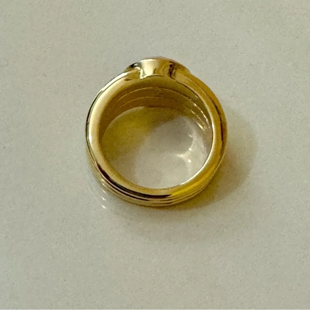 Gorjana New Size 9 18k Gold Plated Rose Quartz Power Gemstone Reed Ring for Love